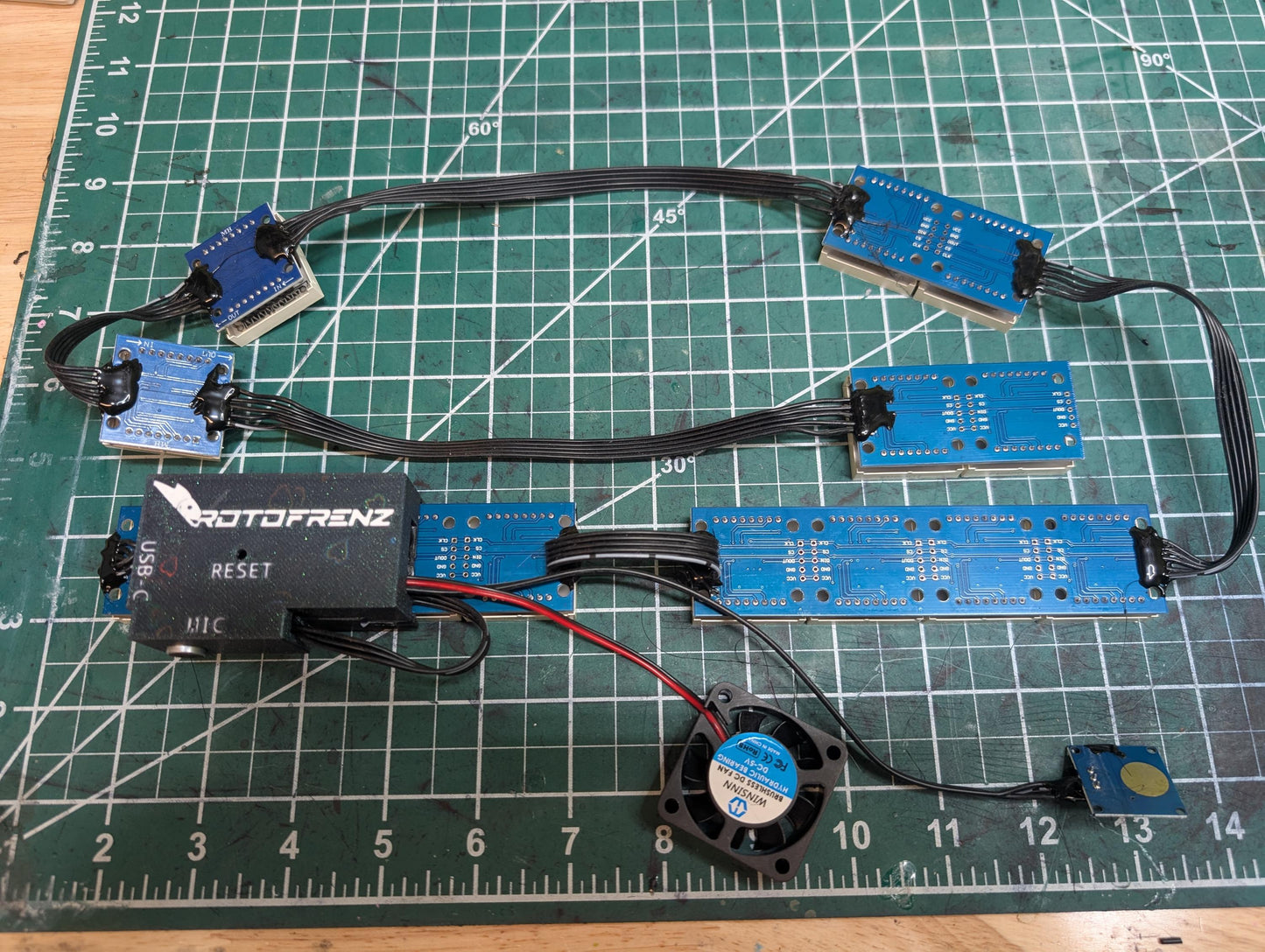 Protogen Interactive Electronics MAX7219 LED Matrix with Boop Sensor, talking mouth, fan ELECTRONICS ONLY