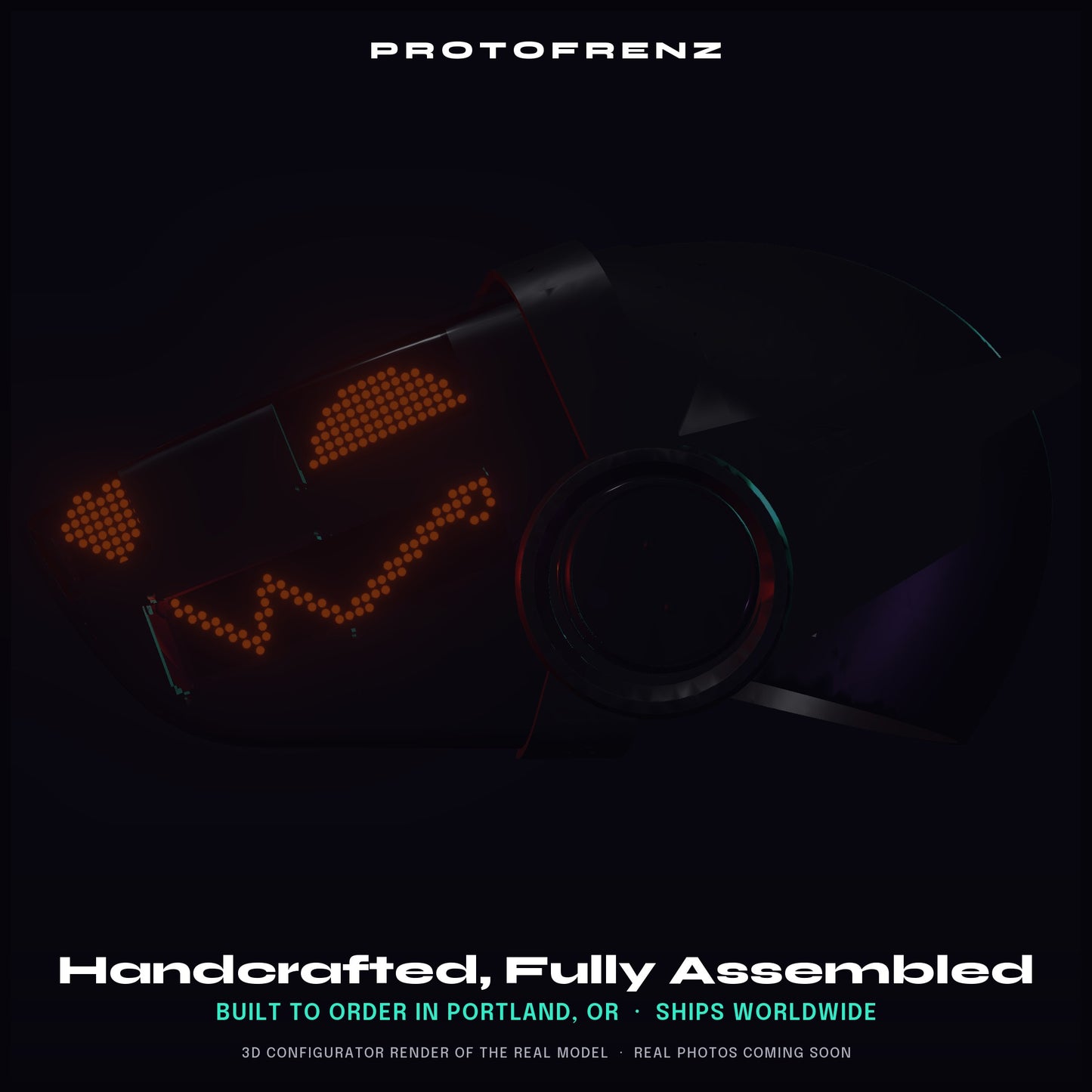 Protogen Head MK5 ProtoFrenz Studio — LED Matrix or Full-Color Panel, Boop Sensor, Talking Mouth, Sensor Kit