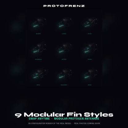ProtoFrenz Protogen Fins — Modular Swap Antennae, Multiple Styles, ProtoFrenz Head Compatible, 3D Printed