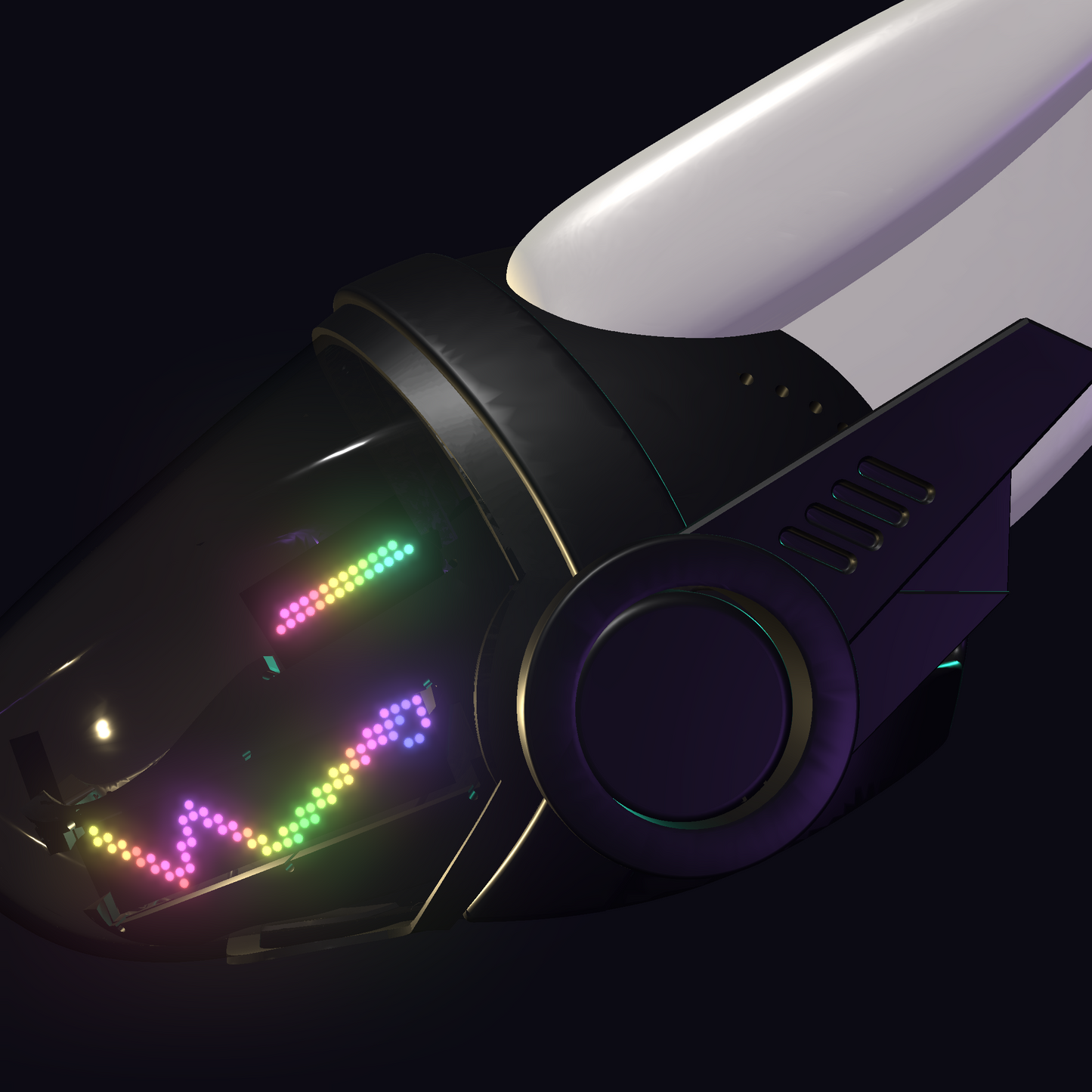 Protogen Head ProtoFrenz Cipher — NeoPixel LED, Fully Assembled, Boop Sensor, Fan, Power Bank | D-Lux