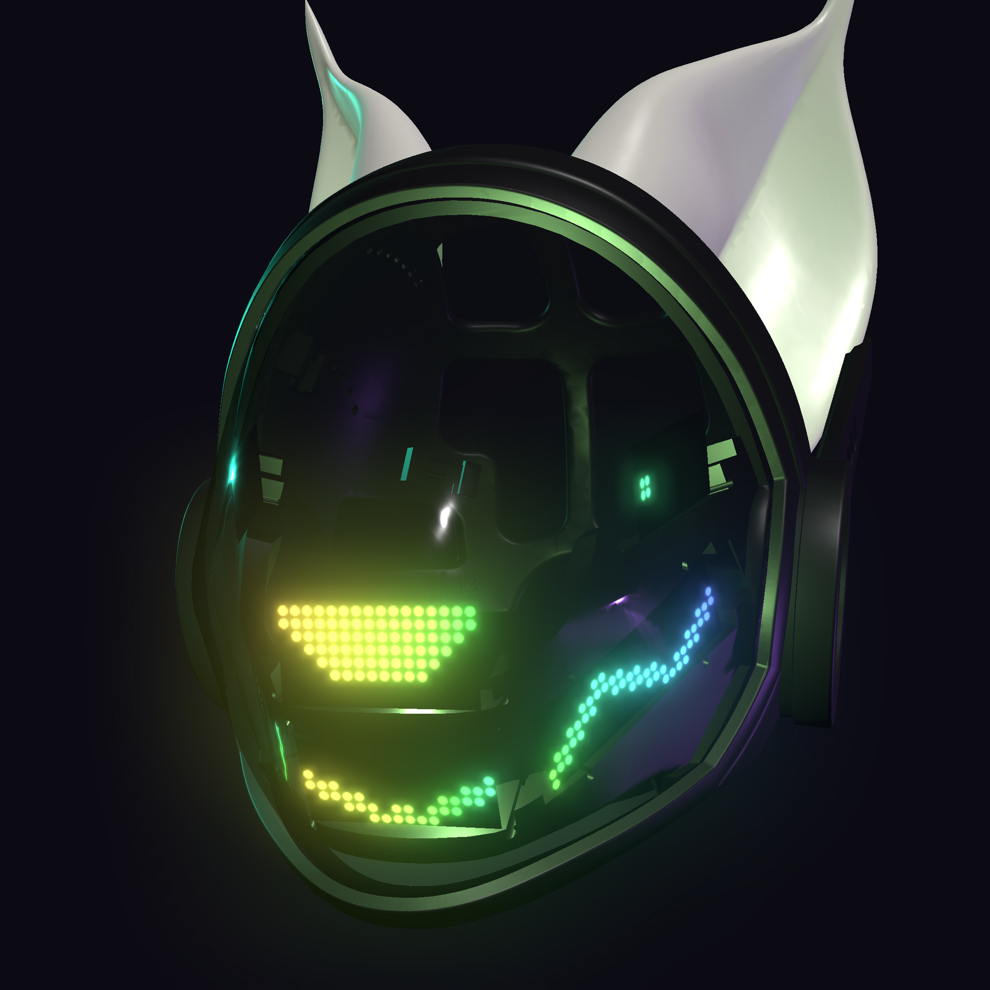 Protogen Head ProtoFrenz Nyx — NeoPixel LED, Fully Assembled, Boop Sensor, Fan, Power Bank | D-Lux