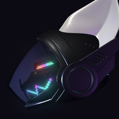 Protogen Head ProtoFrenz Nyx — NeoPixel LED, Fully Assembled, Boop Sensor, Fan, Power Bank | D-Lux
