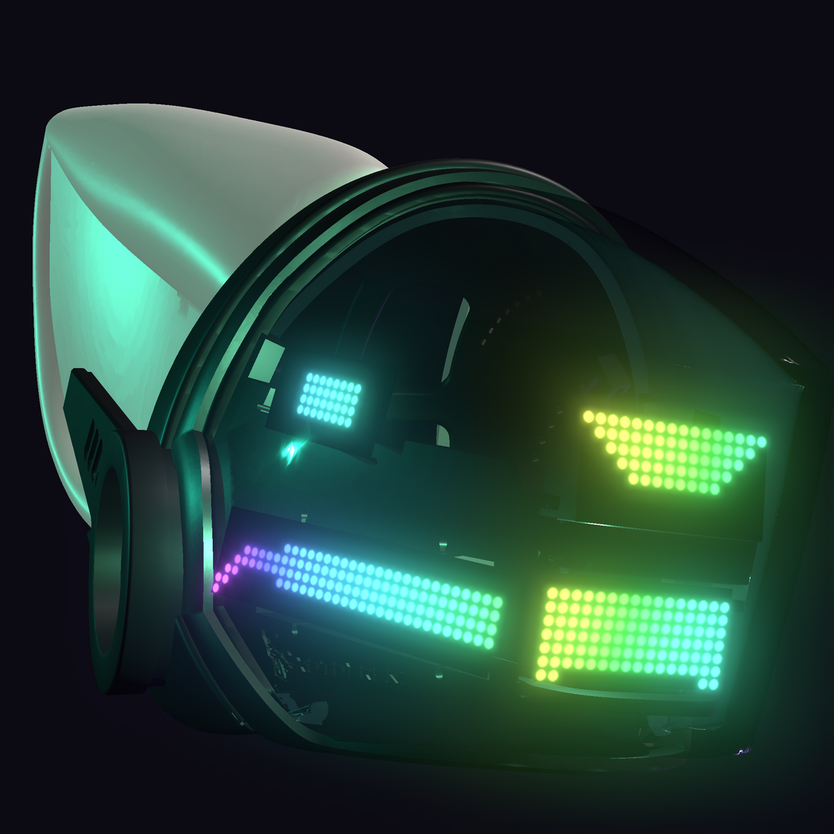 Protogen Head ProtoFrenz Vex — NeoPixel RGB, Power Bank Included, Boop Sensor, Talking Mouth, Fan | D-Lux Build