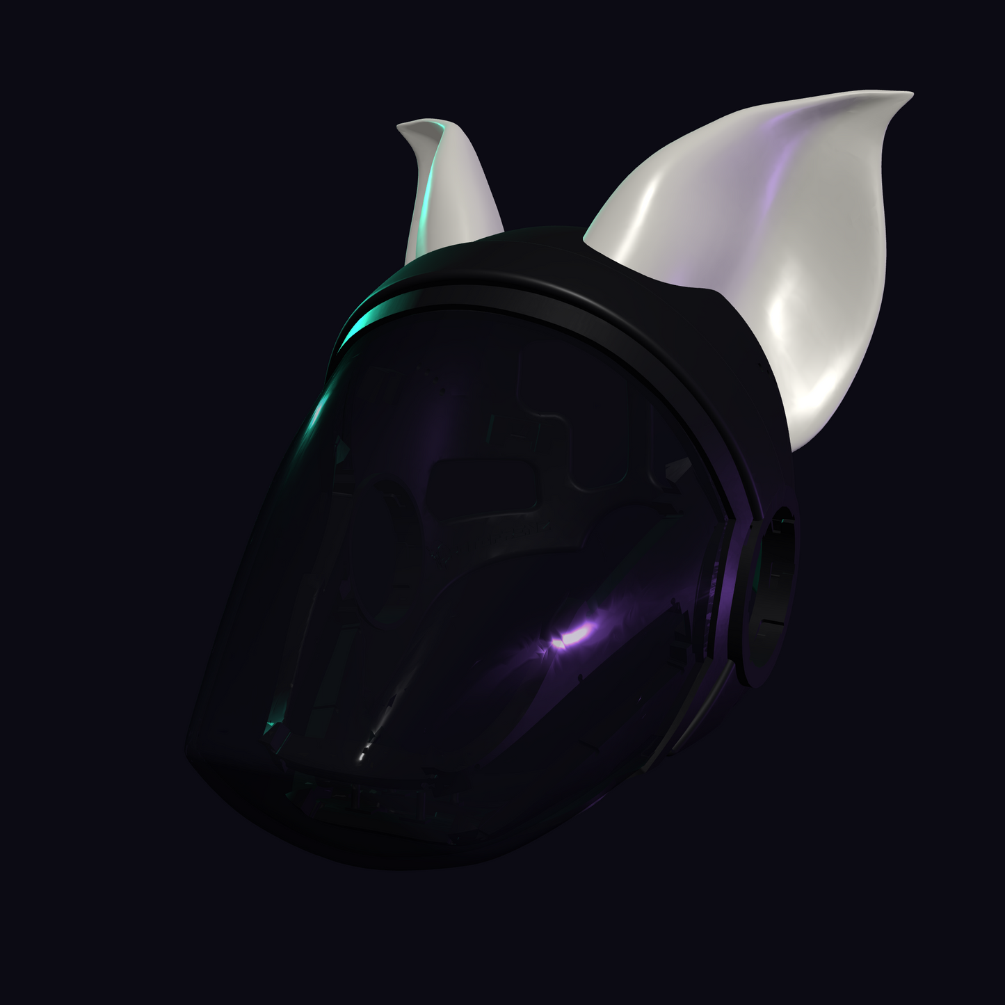 Bat Ears Protogen Fursuit Cosplay — 3D Printed Stylized, TPU or PLA, Fits Protogen Head Base