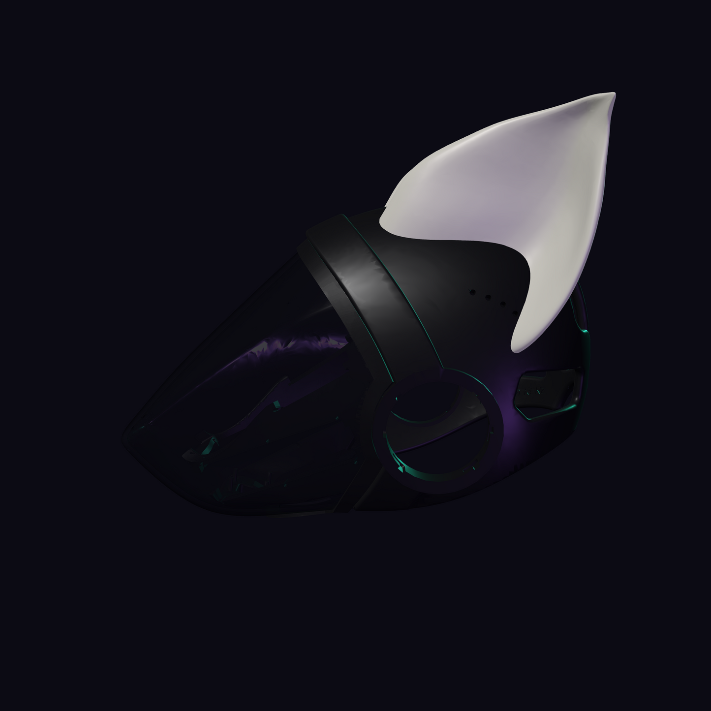 Bat Ears Protogen Fursuit Cosplay — 3D Printed Stylized, TPU or PLA, Fits Protogen Head Base
