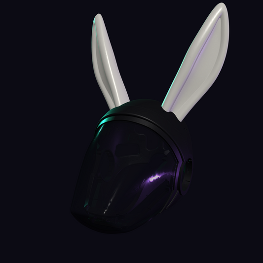 Bunny Ears Protogen Fursuit Cosplay — 3D Printed Stylized, TPU or PLA, Fits Protogen Head Base