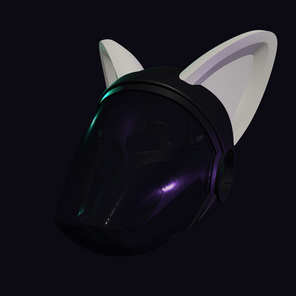 Cat Ears Protogen Fursuit Cosplay — 3D Printed Kitten Style, TPU or PLA, Fits Protogen Head Base