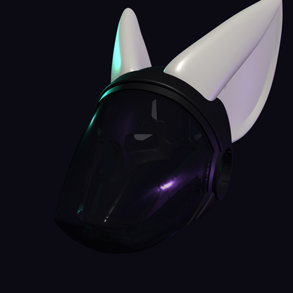 Fennec Fox Ears Protogen Fursuit Cosplay — 3D Printed Stylized, TPU or PLA, Fits Protogen Head Base
