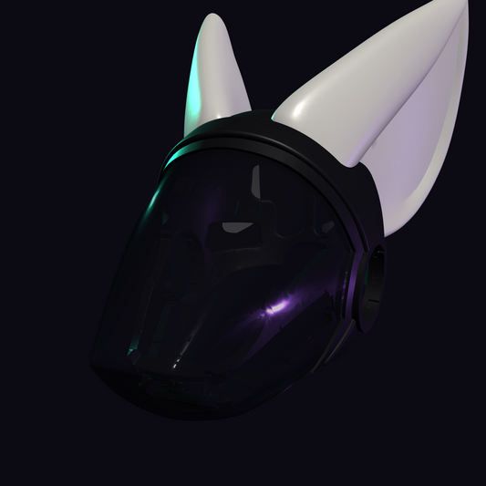 Fennec Fox Ears Protogen Fursuit Cosplay — 3D Printed Stylized, TPU or PLA, Fits Protogen Head Base