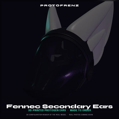 Fennec Fox Secondary Ears Protogen Fursuit Cosplay — 3D Printed, TPU or PLA, Fits ProtoFrenz Head Base Dual Ear Mounts