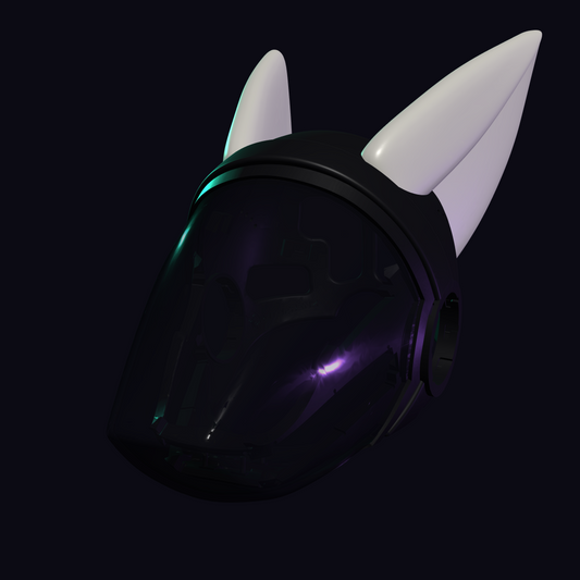 Fox Ears Protogen Fursuit Cosplay — 3D Printed Stylized, TPU or PLA, Fits Protogen Head Base