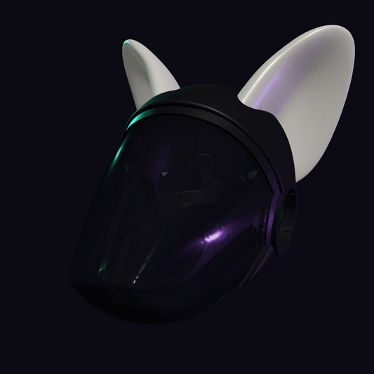 Wolf Ears Protogen Fursuit Cosplay — 3D Printed Stylized, TPU or PLA, Fits Protogen Head Base