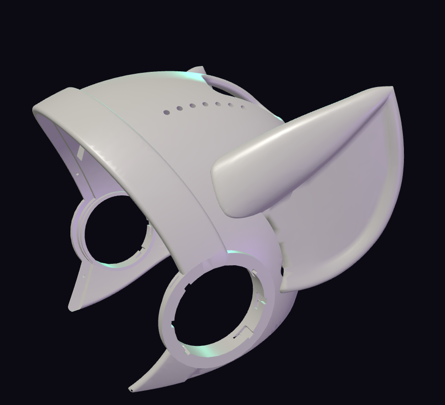 Fennec Fox Secondary Ears Protogen Fursuit Cosplay — 3D Printed, TPU or PLA, Fits ProtoFrenz Head Base Dual Ear Mounts
