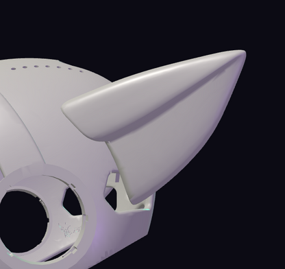 Fox Secondary Ears Protogen Fursuit Cosplay — 3D Printed, TPU or PLA, Fits ProtoFrenz Head Base Dual Ear Mounts