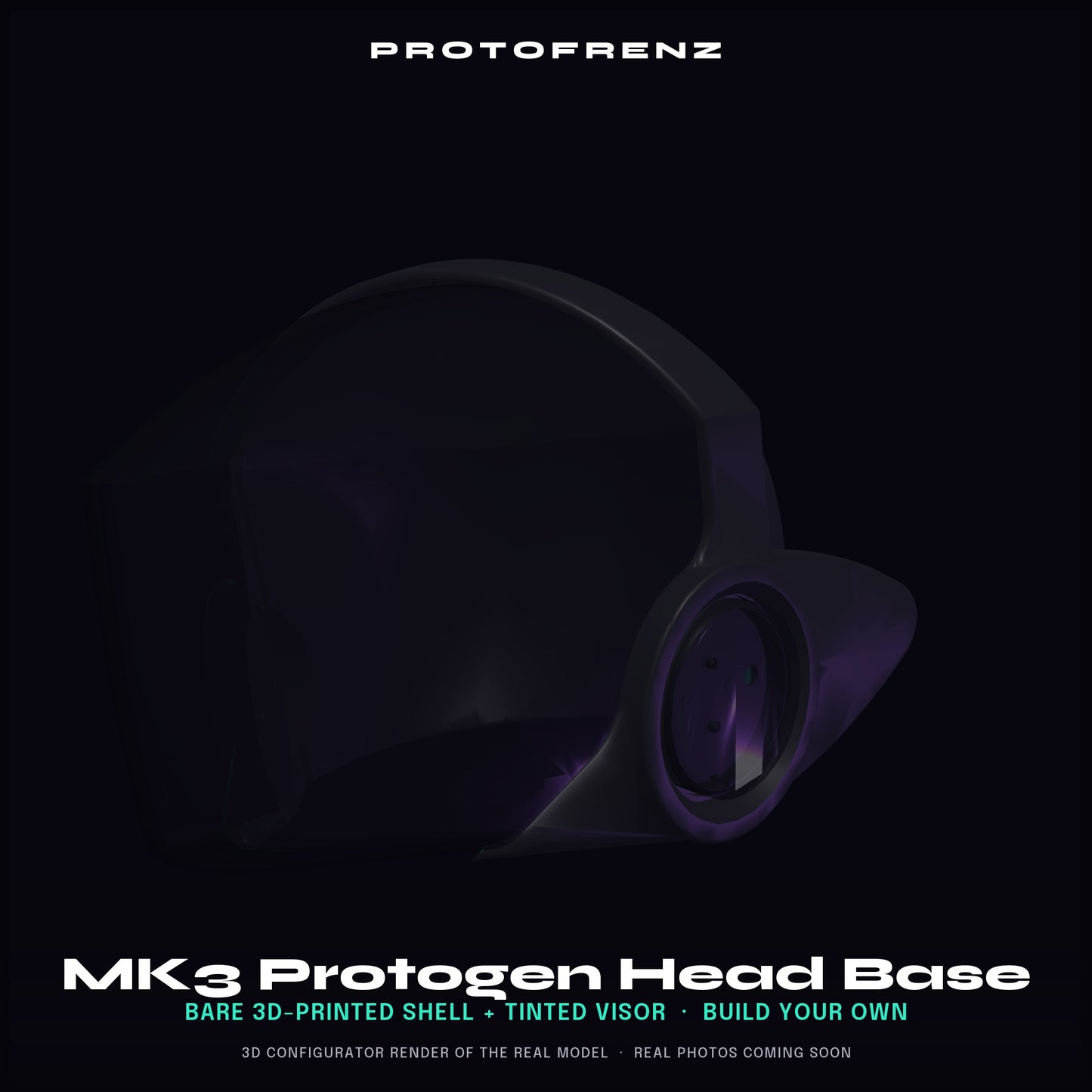 Protogen Head Base MK3 ProtoFrenz — 3D Printed, Fursuit Head, Full-Color Panel & LED Matrix Compatible, Legacy
