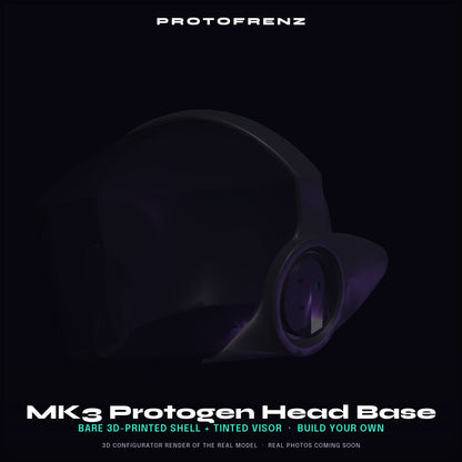 Protogen Head Base MK3 ProtoFrenz — 3D Printed, Fursuit Head, Full-Color Panel & LED Matrix Compatible, Legacy