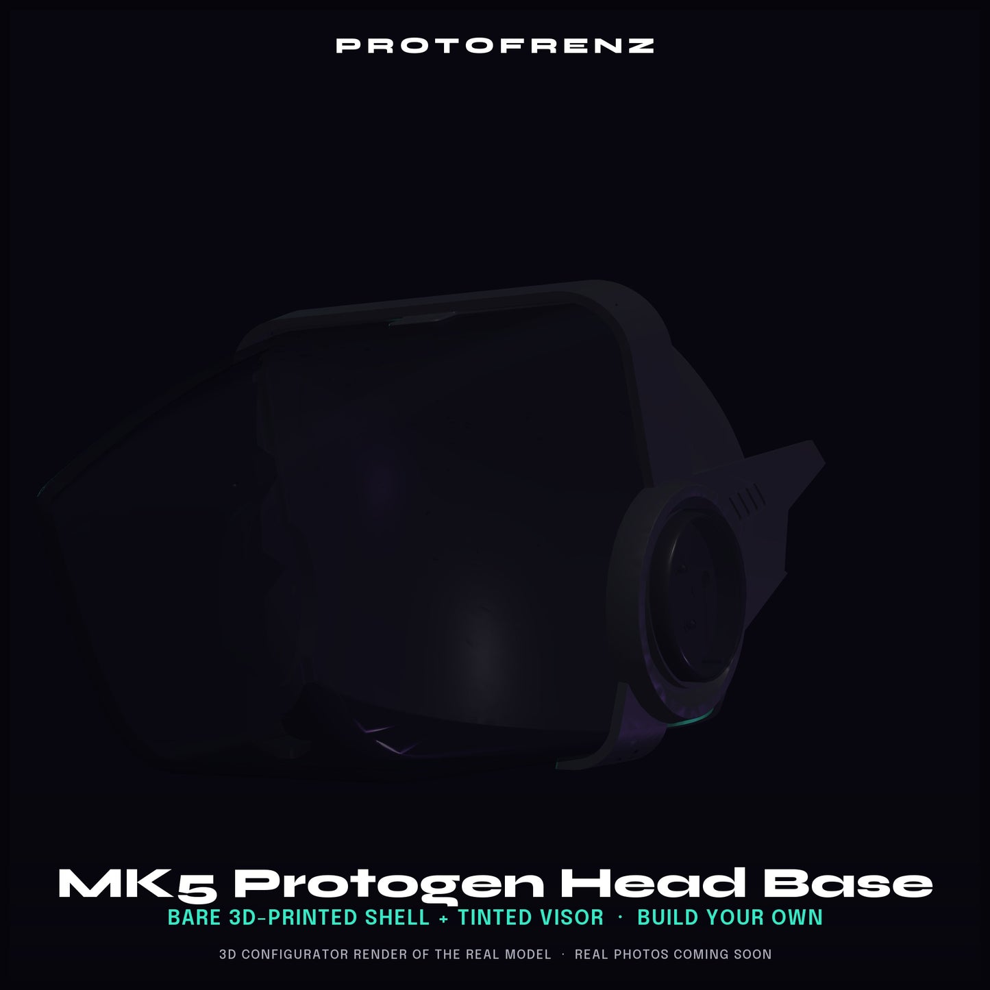 Protogen Head Base MK5 ProtoFrenz — 3D Printed, Fursuit Head, Full-Color Panel & LED Matrix Compatible, Legacy