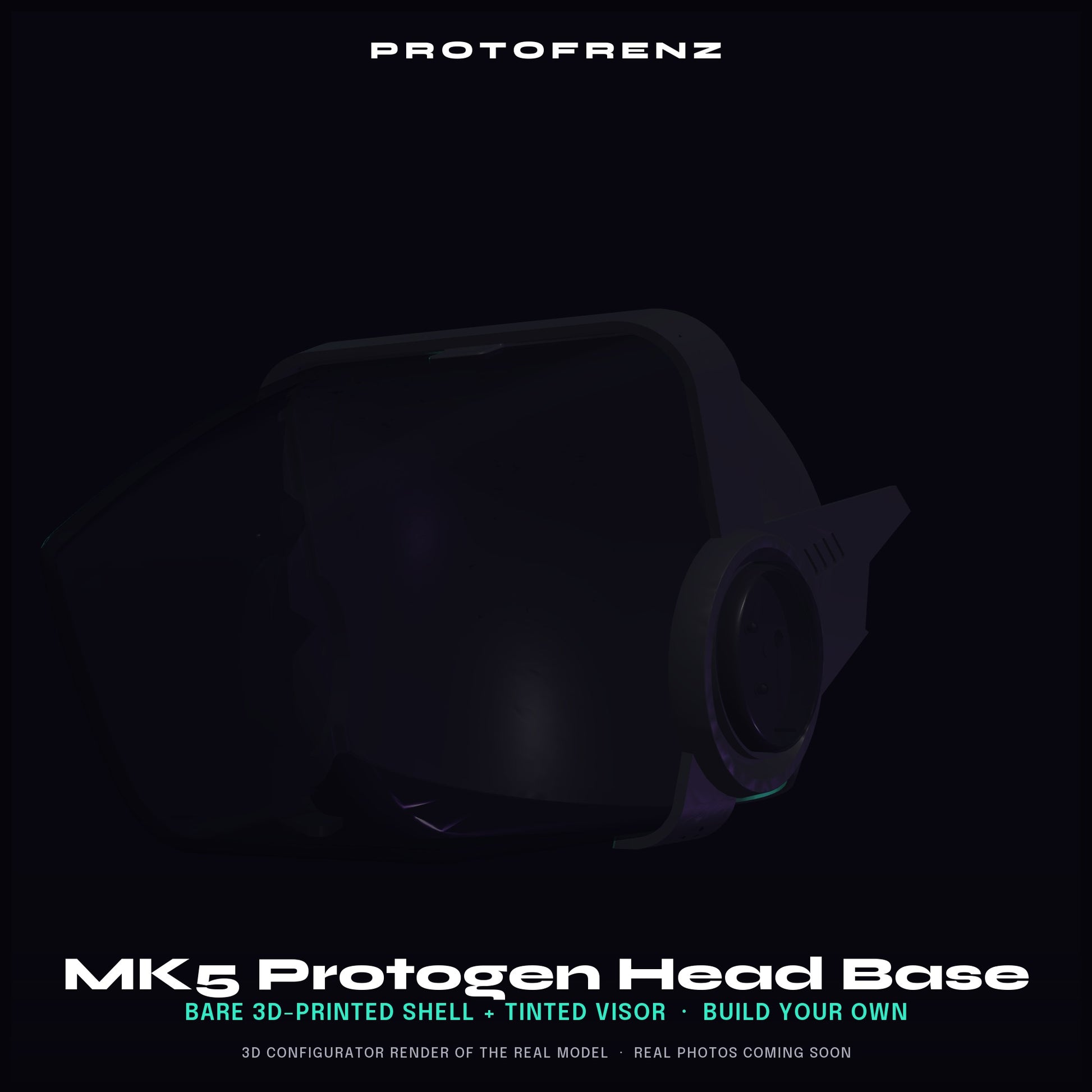 Protogen Head Base MK5 ProtoFrenz — 3D Printed, Fursuit Head, Full-Color Panel & LED Matrix Compatible, Legacy