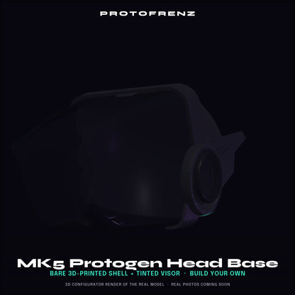 Protogen Head Base MK5 ProtoFrenz — 3D Printed, Fursuit Head, Full-Color Panel & LED Matrix Compatible, Legacy
