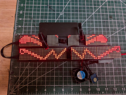 ProtoFrenz 3.0 controller board with 16 MAX7219 LED matrix modules in blue, wiring kit and boop sensor components