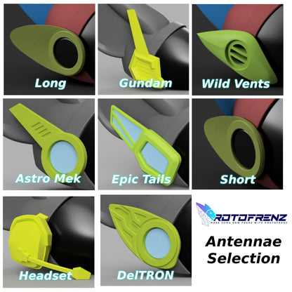 ProtoFrenz fin styles — all nine options, labeled