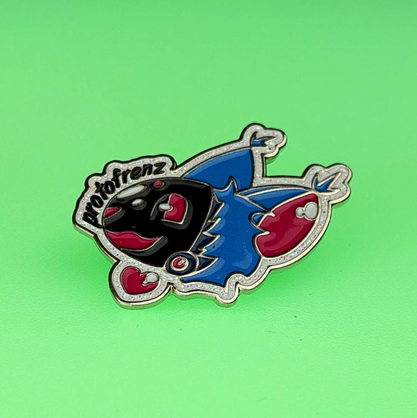 protofrenz-strawberry-pin-cute-15-88613 protogen fursuit head, side profile showing fin height and visor depth