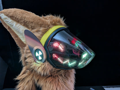 Protogen Head ProtoFrenz Cipher — NeoPixel LED, Fully Assembled, Boop Sensor, Fan, Power Bank | D-Lux