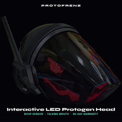 Protogen Head ProtoFrenz Cipher — Boop Sensor, Talking Mouth, Fan, LED Matrix or Full-Color Panel | Studio Build