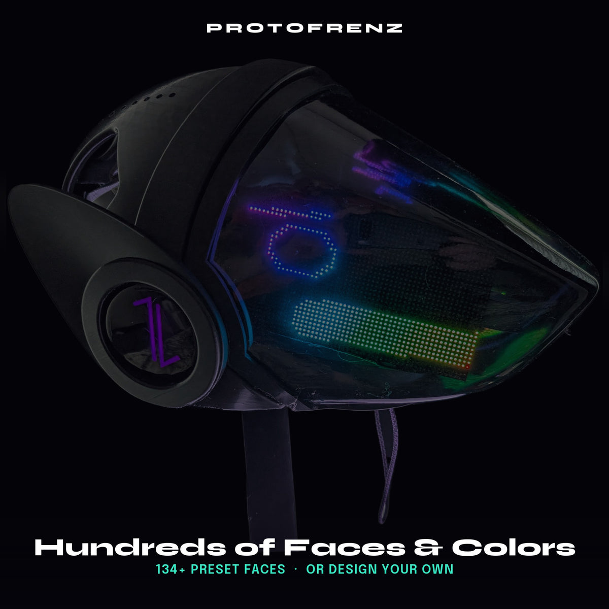 Protogen Head ProtoFrenz Cipher — Boop Sensor, Talking Mouth, Fan, LED Matrix or Full-Color Panel | Studio Build