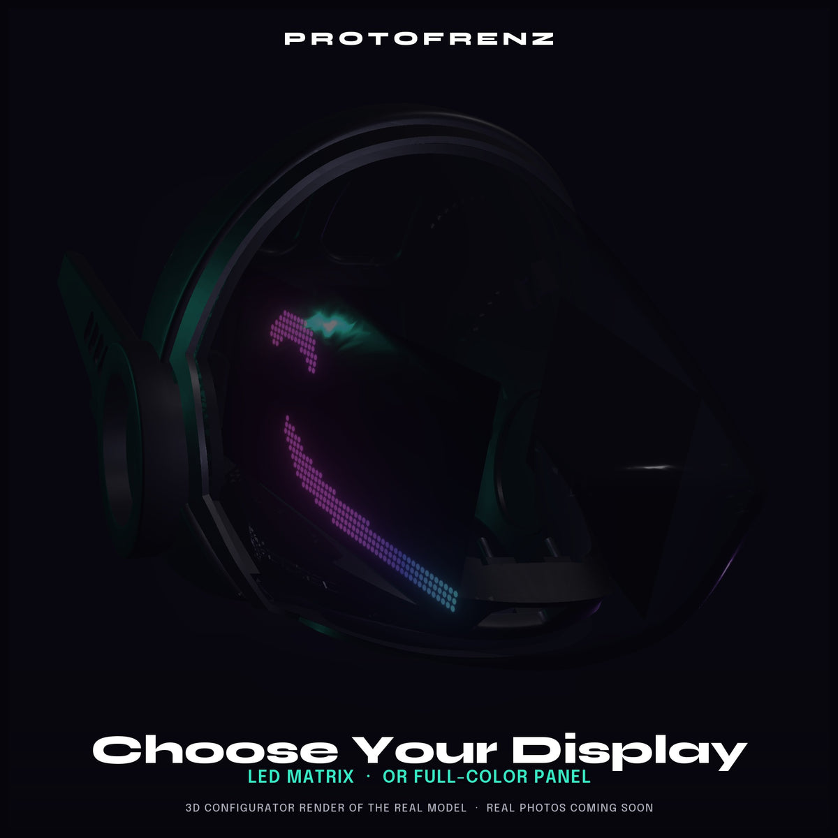 Protogen Head ProtoFrenz Cipher — Boop Sensor, Talking Mouth, Fan, LED Matrix or Full-Color Panel | Studio Build