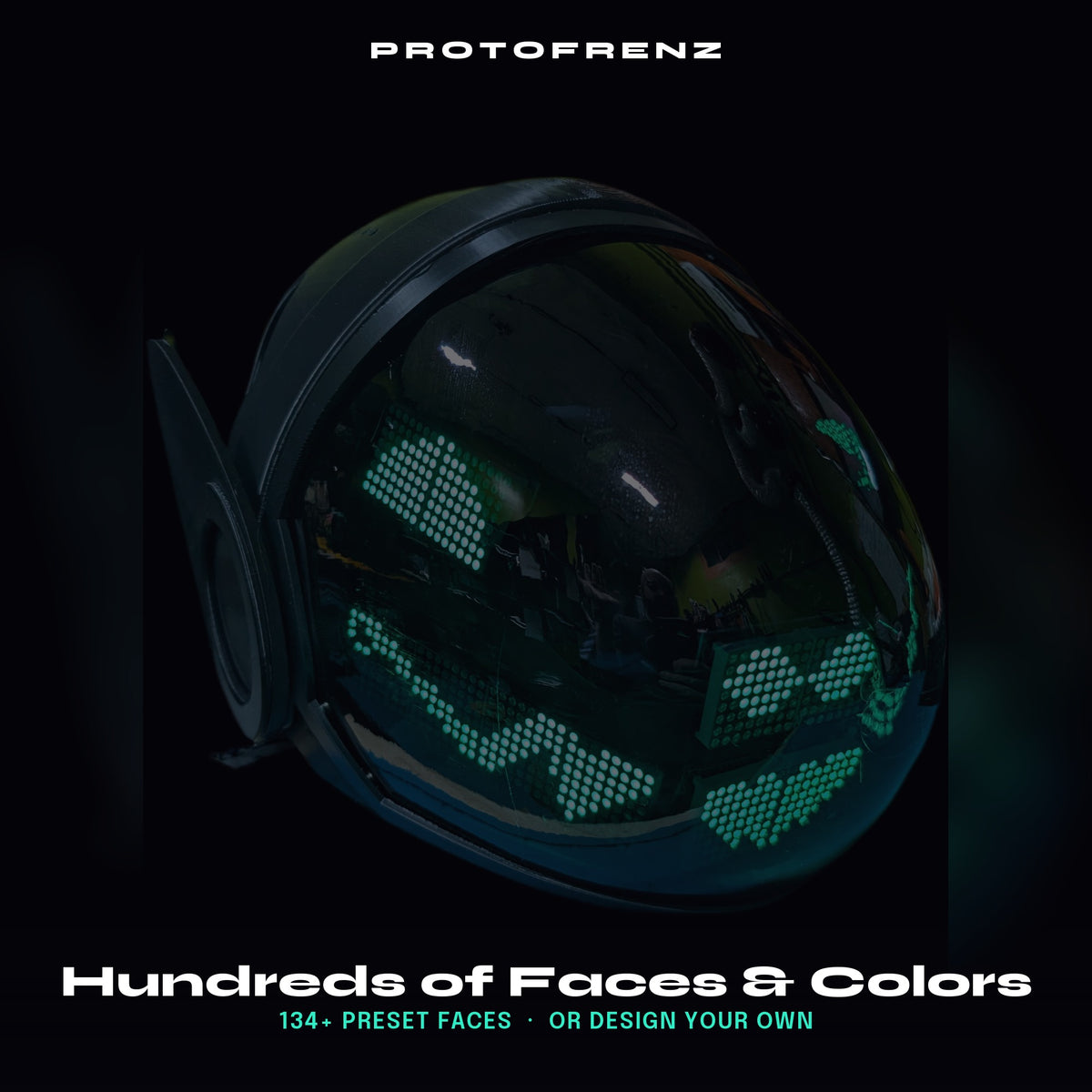 Protogen Head ProtoFrenz Iris — Boop Sensor, Talking Mouth, Fan, LED Matrix | Studio Build