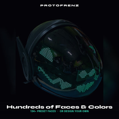Protogen Head ProtoFrenz Iris — Boop Sensor, Talking Mouth, Fan, LED Matrix | Studio Build