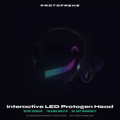 Protogen Head MK3 ProtoFrenz Studio — LED Matrix or Full-Color Panel, Boop Sensor, Talking Mouth, Sensor Kit