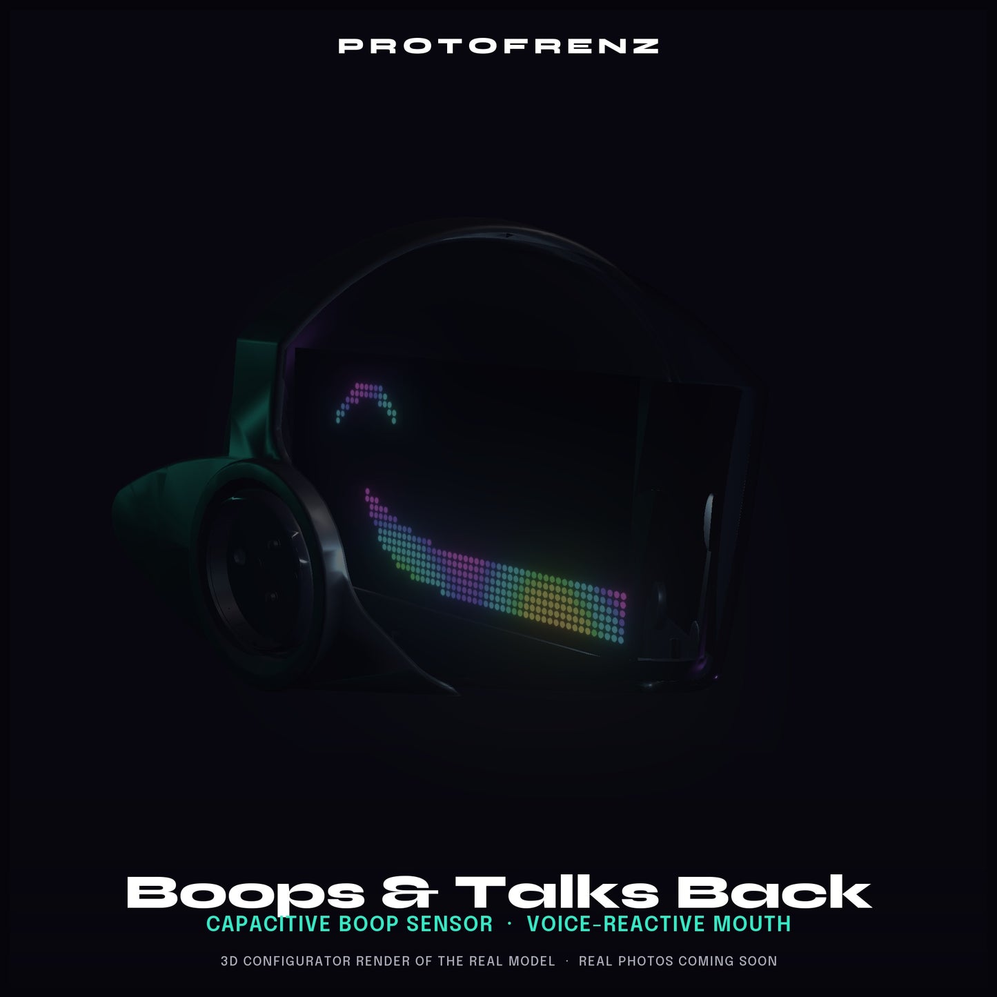 Protogen Head MK3 ProtoFrenz Studio — LED Matrix or Full-Color Panel, Boop Sensor, Talking Mouth, Sensor Kit