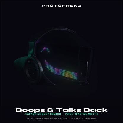 Protogen Head MK3 ProtoFrenz Studio — LED Matrix or Full-Color Panel, Boop Sensor, Talking Mouth, Sensor Kit