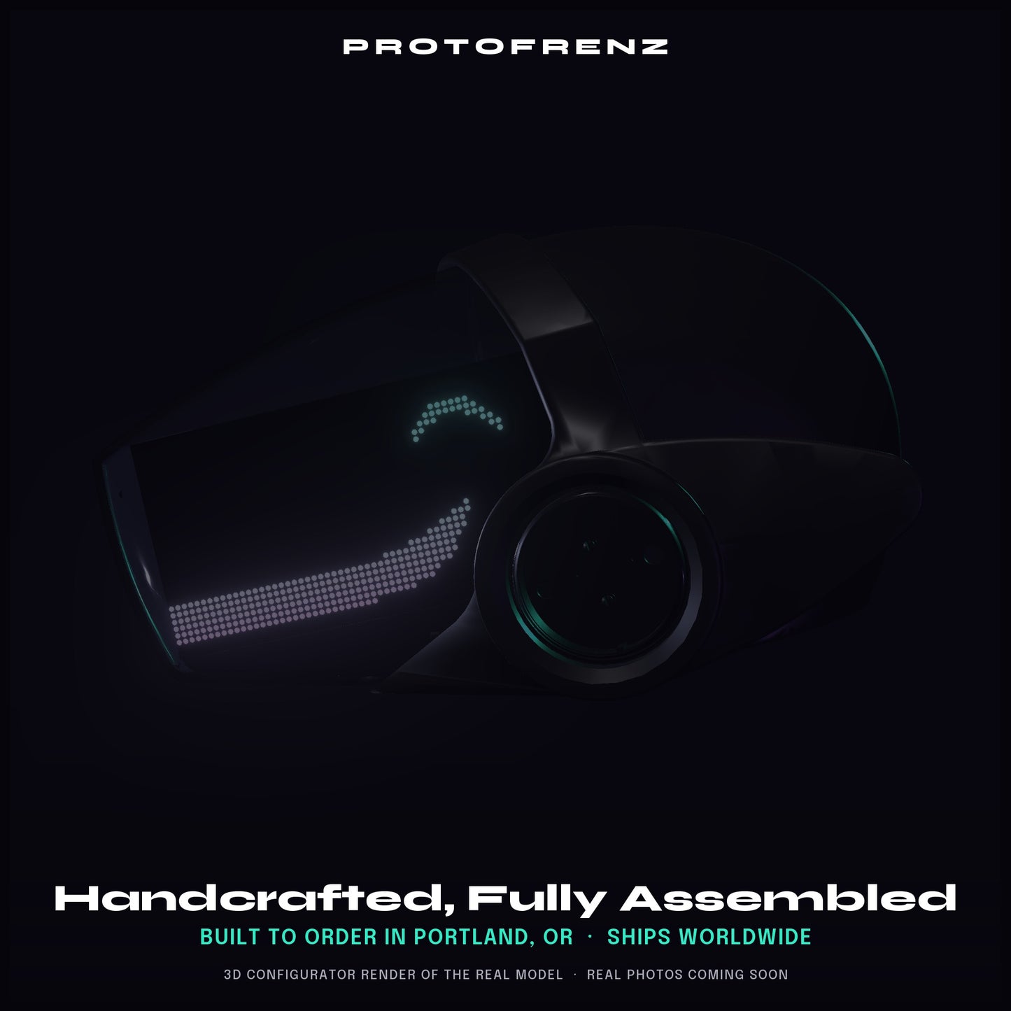 Protogen Head MK3 ProtoFrenz Studio — LED Matrix or Full-Color Panel, Boop Sensor, Talking Mouth, Sensor Kit