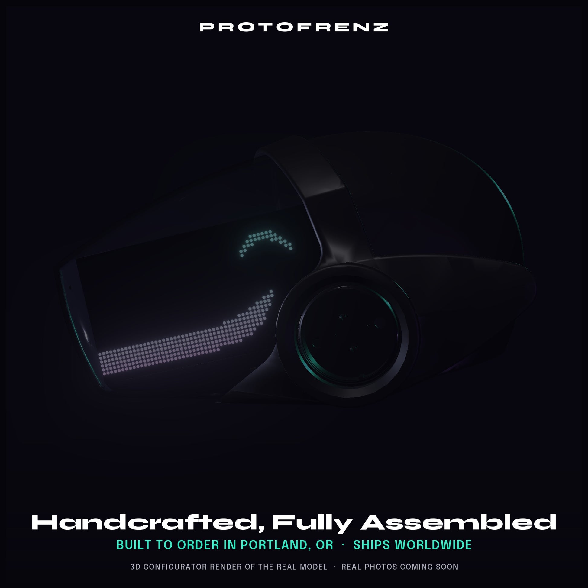 Protogen Head MK3 ProtoFrenz Studio — LED Matrix or Full-Color Panel, Boop Sensor, Talking Mouth, Sensor Kit