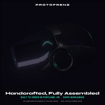 Protogen Head MK3 ProtoFrenz Studio — LED Matrix or Full-Color Panel, Boop Sensor, Talking Mouth, Sensor Kit