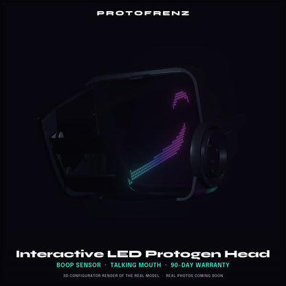 Protogen Head MK5 ProtoFrenz Studio — LED Matrix or Full-Color Panel, Boop Sensor, Talking Mouth, Sensor Kit