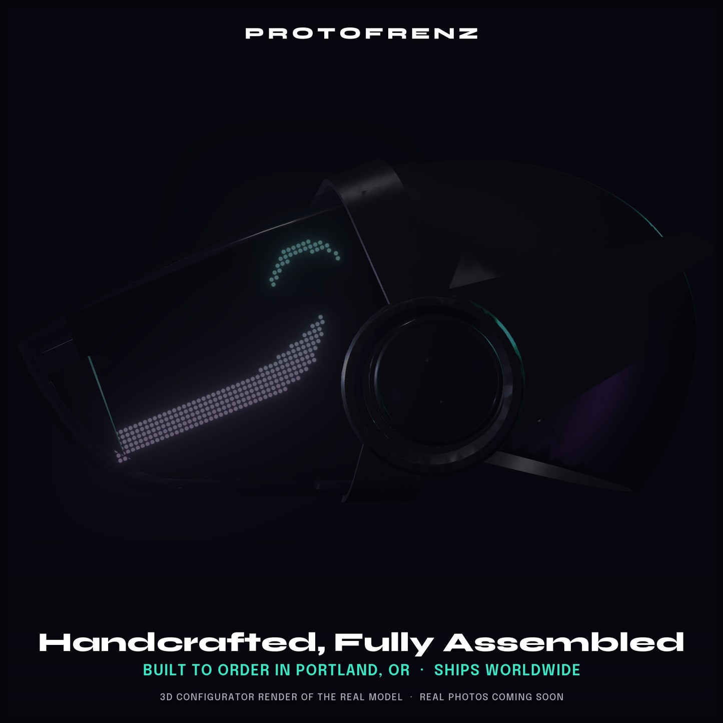 Protogen Head MK5 ProtoFrenz Studio — LED Matrix or Full-Color Panel, Boop Sensor, Talking Mouth, Sensor Kit