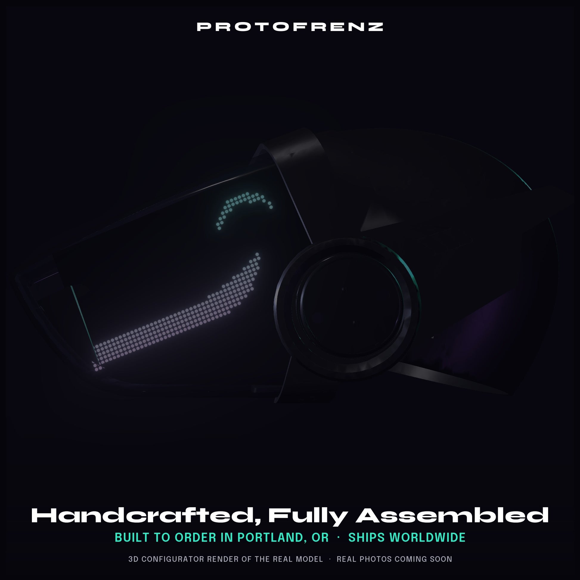 Protogen Head MK5 ProtoFrenz Studio — LED Matrix or Full-Color Panel, Boop Sensor, Talking Mouth, Sensor Kit