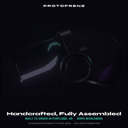 Protogen Head MK5 ProtoFrenz Studio — LED Matrix or Full-Color Panel, Boop Sensor, Talking Mouth, Sensor Kit