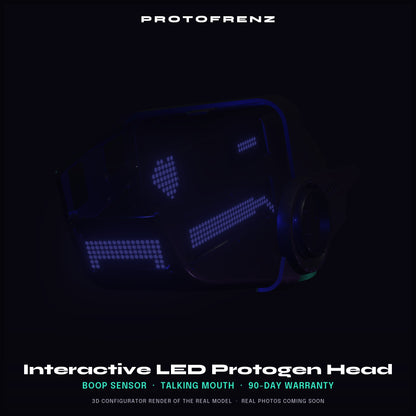 Protogen Head MK5 ProtoFrenz Studio — LED Matrix or Full-Color Panel, Boop Sensor, Talking Mouth, Sensor Kit