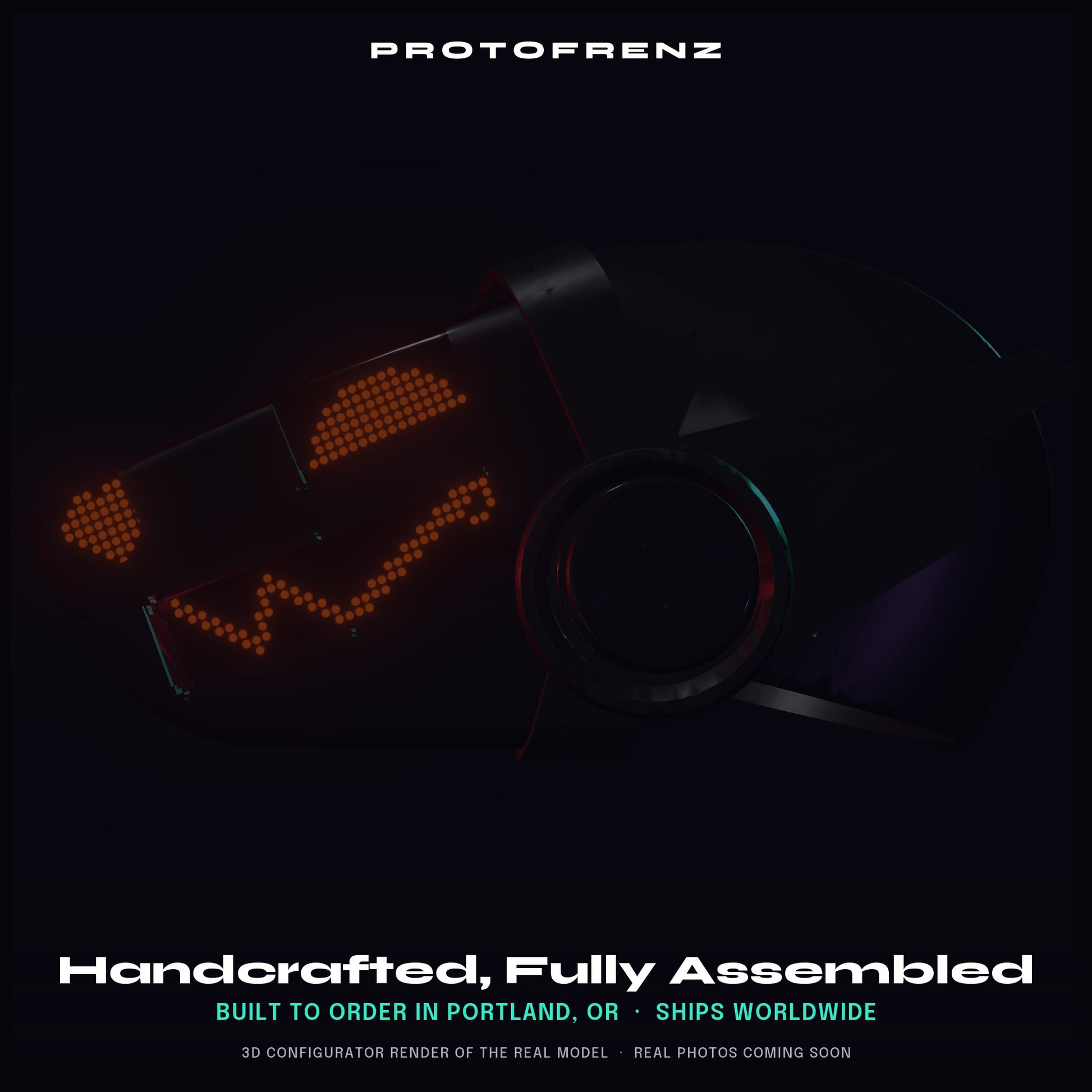 Protogen Head MK5 ProtoFrenz Studio — LED Matrix or Full-Color Panel, Boop Sensor, Talking Mouth, Sensor Kit