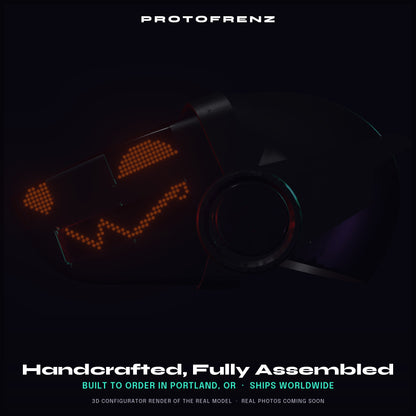 Protogen Head MK5 ProtoFrenz Studio — LED Matrix or Full-Color Panel, Boop Sensor, Talking Mouth, Sensor Kit