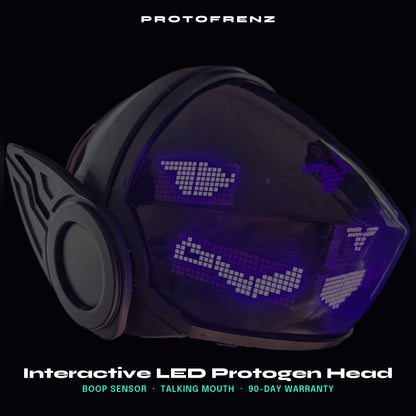 Protogen Head ProtoFrenz Nyx — Boop Sensor, Talking Mouth, Fan, LED Matrix | Studio Build