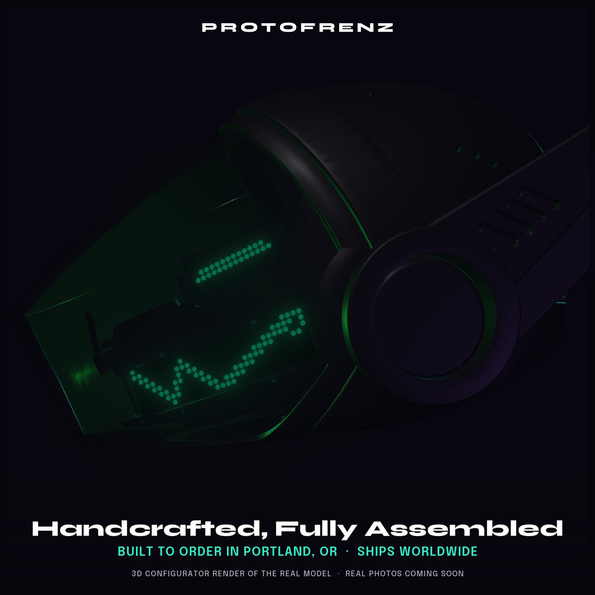 Protogen Head ProtoFrenz Vex — Boop Sensor, Talking Mouth, Fan, LED Matrix | Studio Build